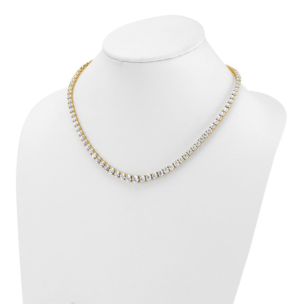 14k 28 1/2 carat Lab Grown Diamond VS/SI+ G+ Complete Round 18 inch Graduated Tennis Necklace
