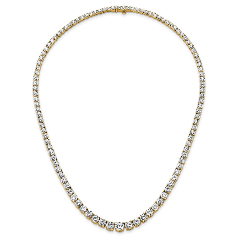 14k 28 1/2 carat Lab Grown Diamond VS/SI+ G+ Complete Round 18 inch Graduated Tennis Necklace
