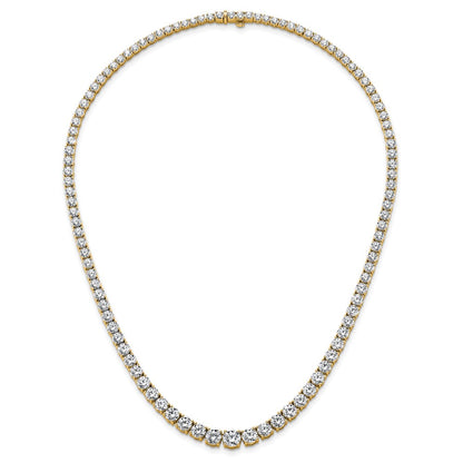 14k 28 1/2 carat Lab Grown Diamond VS+ F+ Complete Round 18 inch Graduated Tennis Necklace