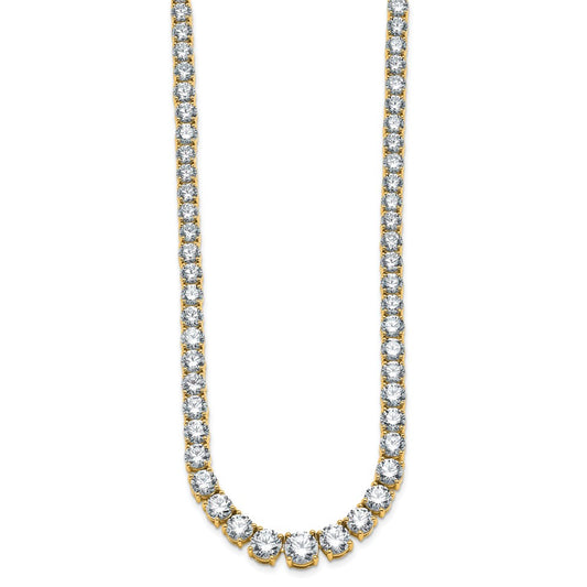 14k 40 3/8 carat Lab Grown Diamond VS+ F+ Complete Round 20 inch Graduated Tennis Necklace