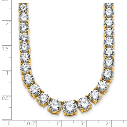 14k 40 3/8 carat Lab Grown Diamond VS+ F+ Complete Round 20 inch Graduated Tennis Necklace