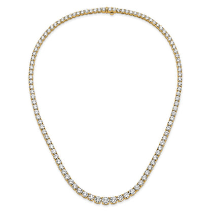 14k 40 3/8 carat Lab Grown Diamond VS+ F+ Complete Round 20 inch Graduated Tennis Necklace