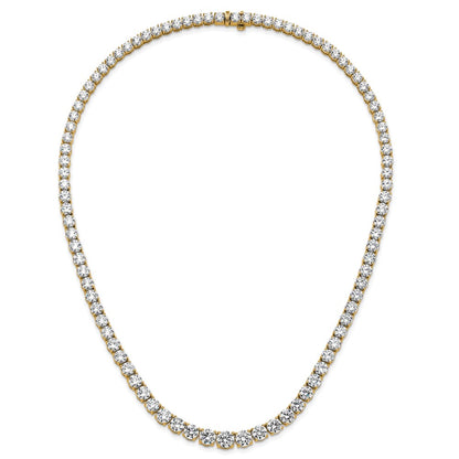 14k 50 7/8 carat Lab Grown Diamond VS+ F+ Complete Round 20 inch Graduated Tennis Necklace