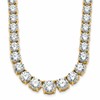 14k 50 7/8 carat Lab Grown Diamond VS+ F+ Complete Round 20 inch Graduated Tennis Necklace