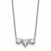 14k White Gold 1 3/8 carat Lab Grown Diamond VS/SI+ G+ Complete 16 inch Three Stone Heart Center Necklace