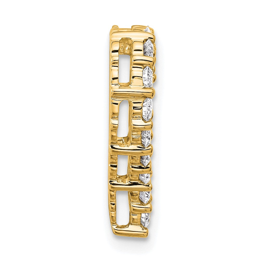 14k 1 carat Lab Grown Diamond VS/SI+ G+ Complete Heart Chain Slide Pendant