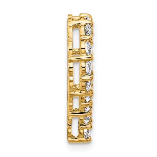 14k 1 1/2 carat Lab Grown Diamond VS/SI+ G+ Complete Heart Chain Slide Pendant