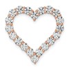 14k Rose Gold 3 carat Lab Grown Diamond VS/SI+ G+ Complete Heart Chain Slide Pendant