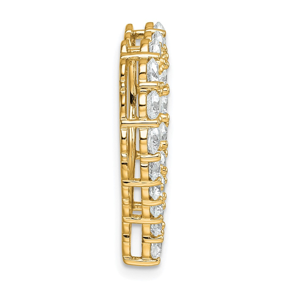 14k 3 carat Lab Grown Diamond VS/SI+ G+ Complete Heart Chain Slide Pendant