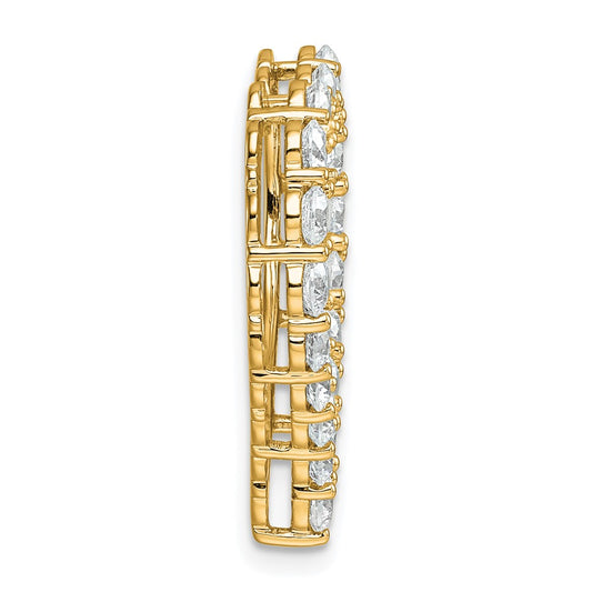 14k 3 carat Lab Grown Diamond VS/SI+ G+ Complete Heart Chain Slide Pendant