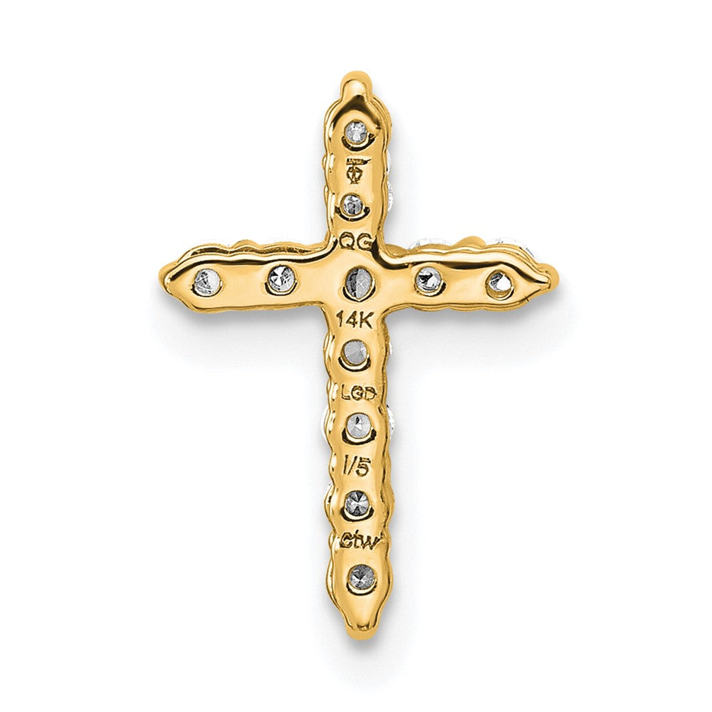 14k 1/5 carat Lab Grown Diamond VS/SI+ G+ Complete Cross Chain Slide Pendant