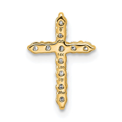 14k 1/5 carat Lab Grown Diamond VS/SI+ G+ Complete Cross Chain Slide Pendant