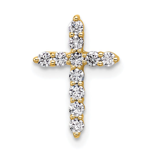 14k 1/5 carat Lab Grown Diamond VS/SI+ G+ Complete Cross Chain Slide Pendant