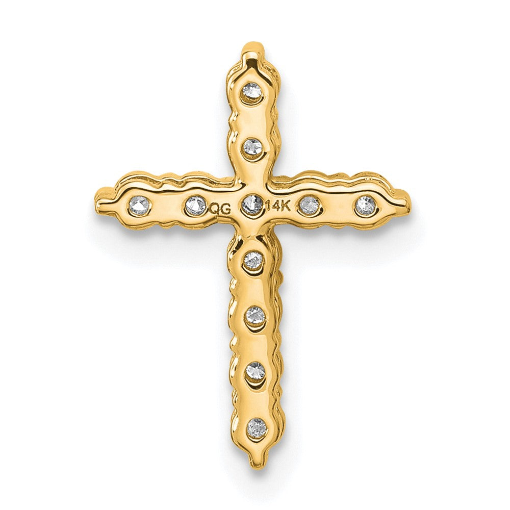 14k 1/3 carat Lab Grown Diamond VS/SI+ G+ Complete Cross Chain Slide Pendant