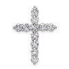 14k White Gold 1 1/2 carat Lab Grown Diamond VS/SI+ G+ Complete Cross Chain Slide Pendant