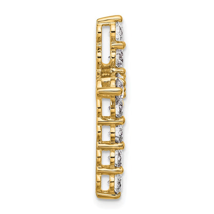 14k 1 1/2 carat Lab Grown Diamond VS/SI+ G+ Complete Cross Chain Slide Pendant