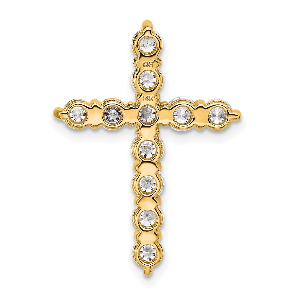 14k 1 1/2 carat Lab Grown Diamond VS/SI+ G+ Complete Cross Chain Slide Pendant