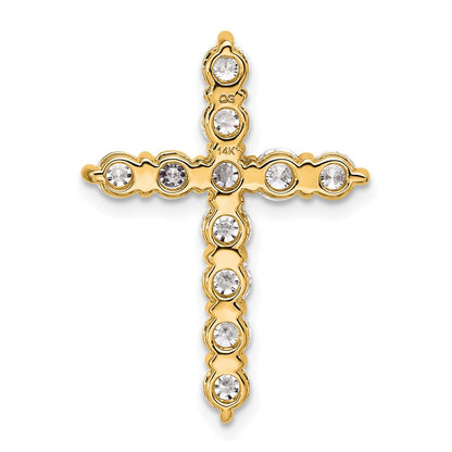 14k 1 1/2 carat Lab Grown Diamond VS/SI+ G+ Complete Cross Chain Slide Pendant