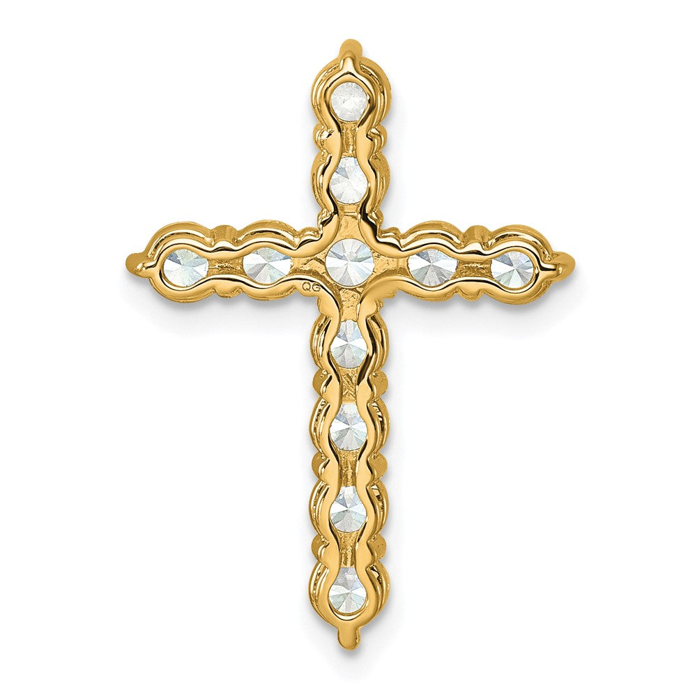 14k 2 carat Lab Grown Diamond VS/SI+ G+ Complete Cross Chain Slide Pendant