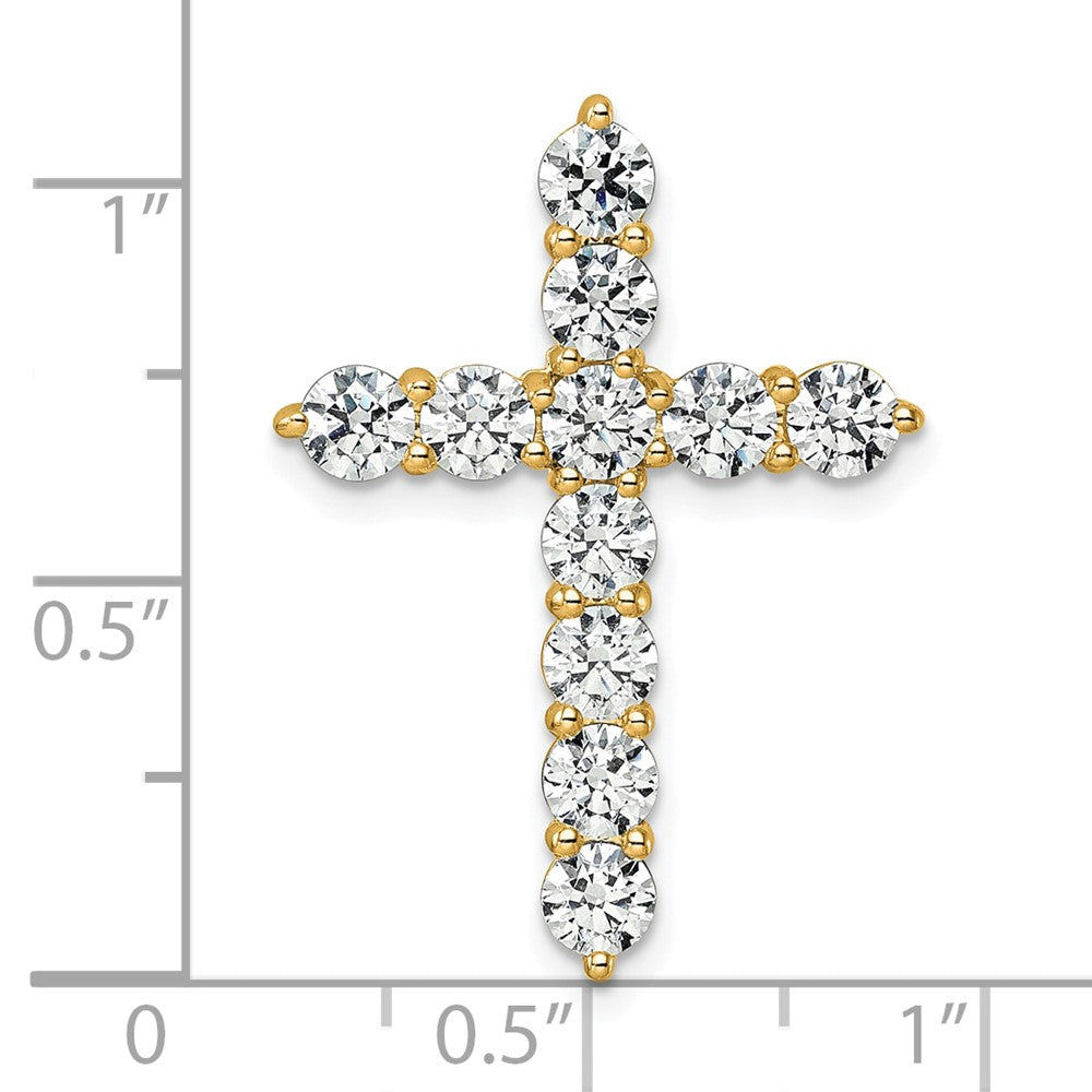 14k 3 carat Lab Grown Diamond VS/SI+ G+ Complete Cross Chain Slide Pendant