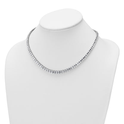 14k White Gold 29 1/6 carat Lab Grown Diamond VS/SI+ G+ Complete 17 inch Emerald Graduated Tennis Necklace
