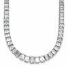 14k White Gold 29 1/6 carat Lab Grown Diamond VS/SI+ G+ Complete 17 inch Emerald Graduated Tennis Necklace