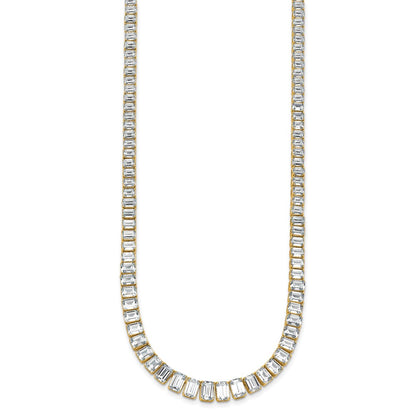 14k 29 1/6 carat Lab Grown Diamond VS/SI+ G+ Complete 17 inch Emerald Graduated Tennis Necklace