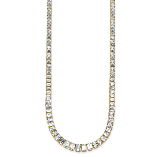 14k 29 1/6 carat Lab Grown Diamond VS/SI+ G+ Complete 17 inch Emerald Graduated Tennis Necklace