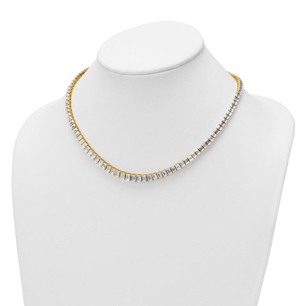 14k 29 1/6 carat Lab Grown Diamond VS/SI+ G+ Complete 17 inch Emerald Graduated Tennis Necklace