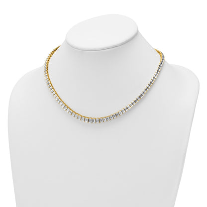 14k 29 1/6 carat Lab Grown Diamond VS/SI+ G+ Complete 17 inch Emerald Graduated Tennis Necklace