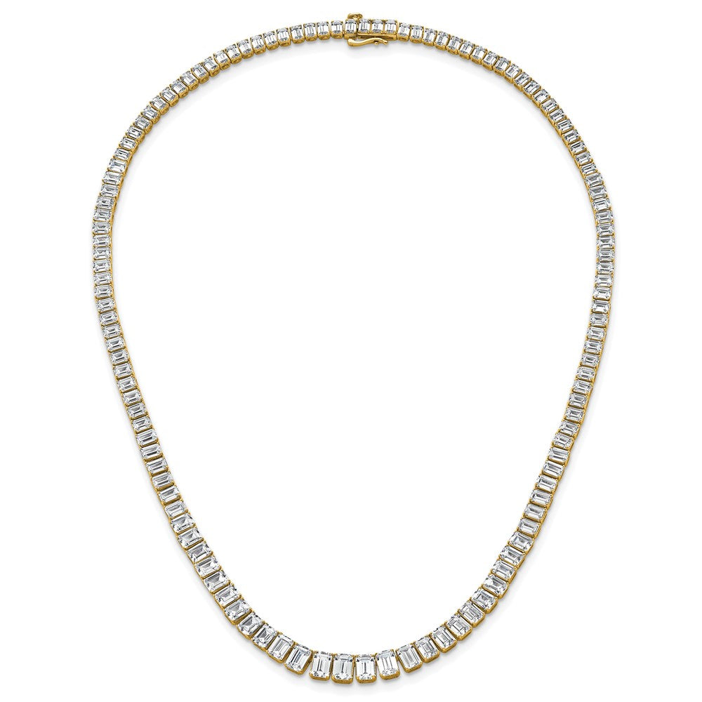 14k 29 1/6 carat Lab Grown Diamond VS/SI+ G+ Complete 17 inch Emerald Graduated Tennis Necklace