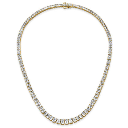 14k 29 1/6 carat Lab Grown Diamond VS/SI+ G+ Complete 17 inch Emerald Graduated Tennis Necklace
