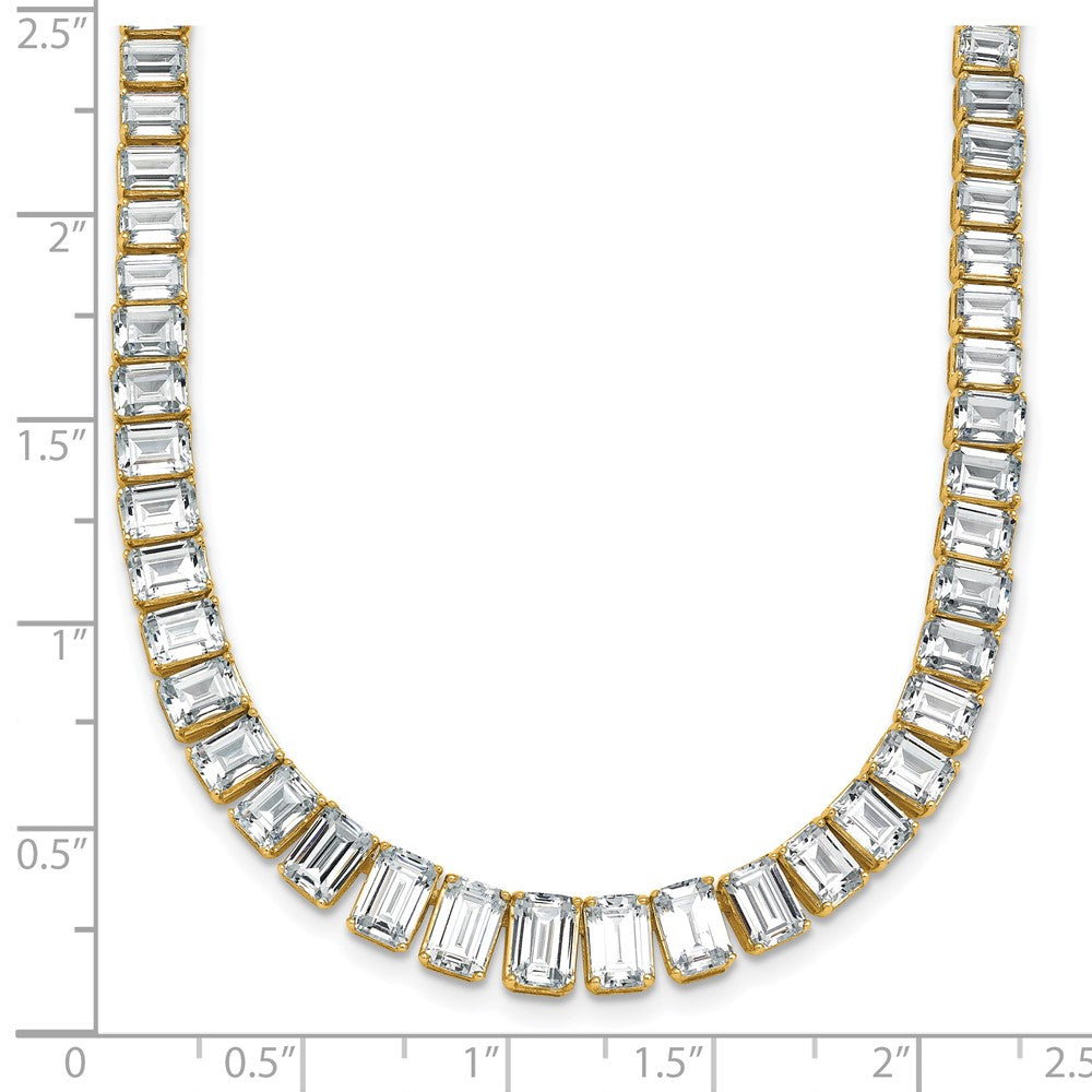 14k 29 1/6 carat Lab Grown Diamond VS/SI+ G+ Complete 17 inch Emerald Graduated Tennis Necklace