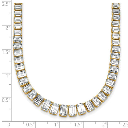 14k 29 1/6 carat Lab Grown Diamond VS/SI+ G+ Complete 17 inch Emerald Graduated Tennis Necklace