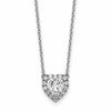 14k White Gold 1 1/5 carat Lab Grown Diamond VS/SI+ G+ Complete 16 inch Halo Heart Necklace