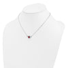 14k White Gold 1 1/8 carat Lab Grown Diamond VS/SI+ G+ and Created Ruby Three Stone 16 inch Necklace