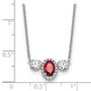 14k White Gold 1 1/8 carat Lab Grown Diamond VS/SI+ G+ and Created Ruby Three Stone 16 inch Necklace