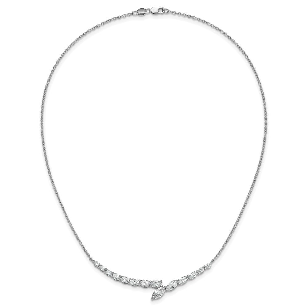14k White Gold 4 carat Lab Grown Diamond VS/SI+ G+ Complete 16 inch Fashion Bar Necklace