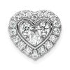 14k White Gold 7/8 carat Lab Grown Diamond VS/SI+ G+ Complete Halo Heart Chain Slide Pendant