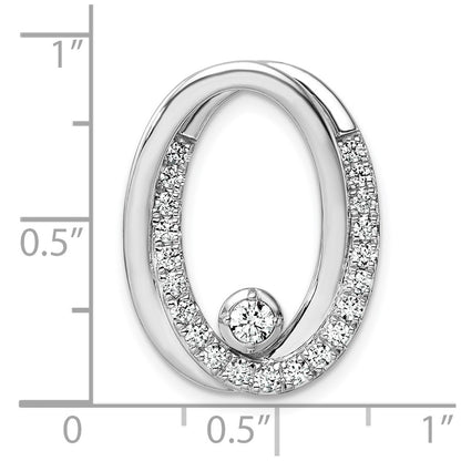14k White Gold 1/2 carat Lab Grown Diamond VS/SI+ G+ Complete Double Oval Chain Slide Pendant