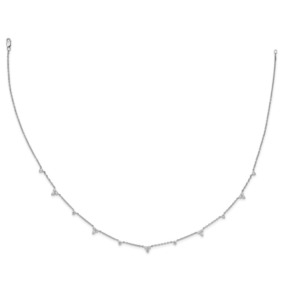 14k White Gold 1 3/4 carat Lab Grown Diamond VS/SI+ G+ Eleven Station 18 inch Necklace