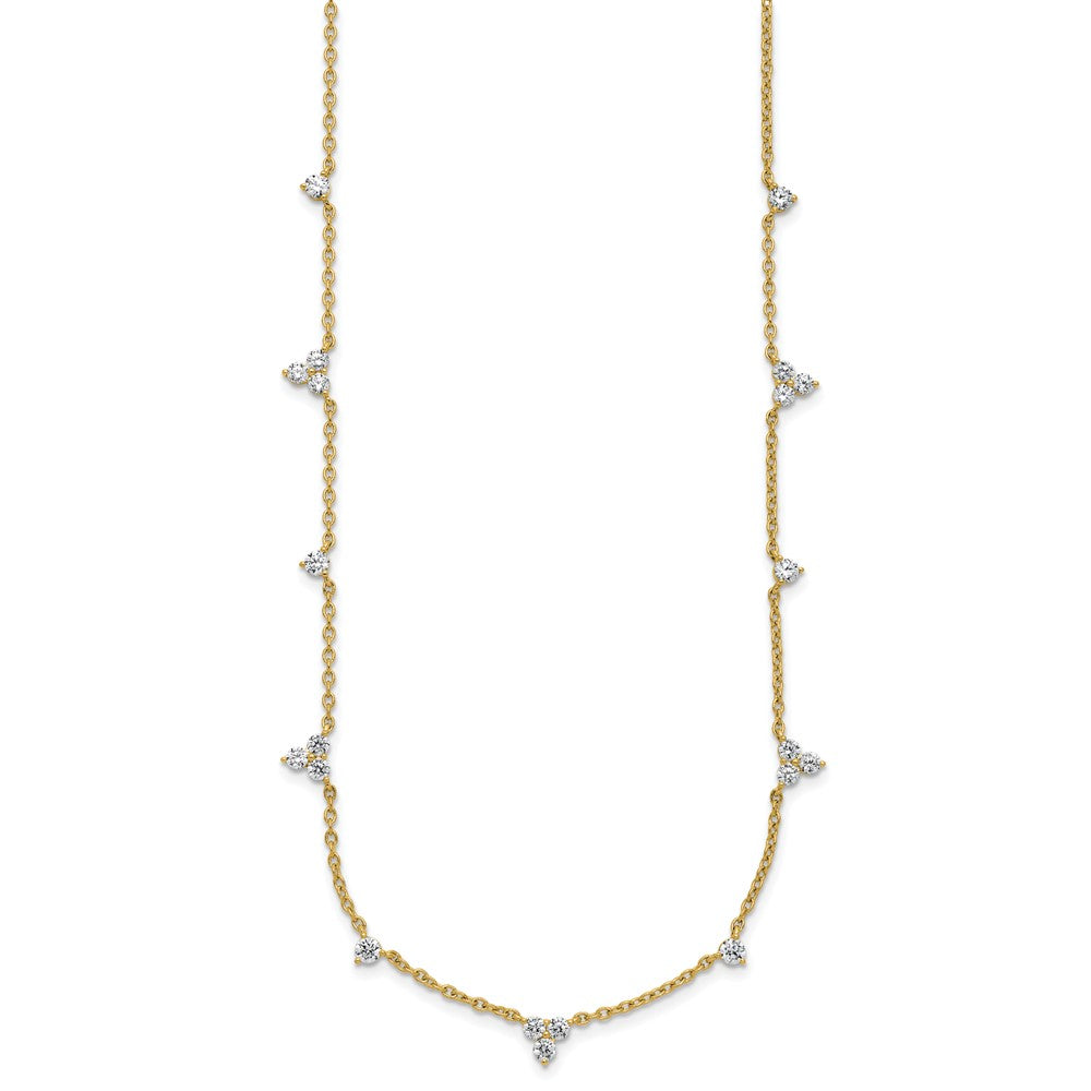 14k 1 3/4 carat Lab Grown Diamond VS/SI+ G+ Eleven Station 18 inch Necklace