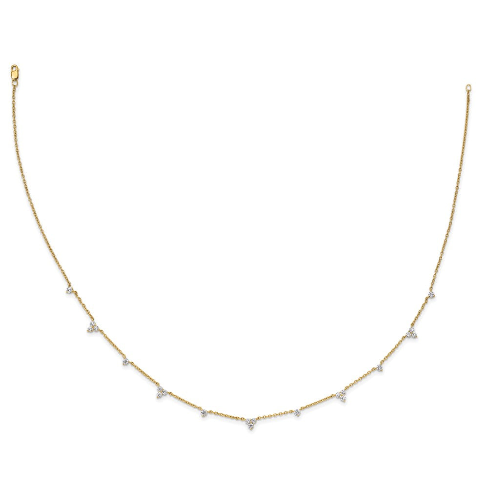 14k 1 3/4 carat Lab Grown Diamond VS/SI+ G+ Eleven Station 18 inch Necklace