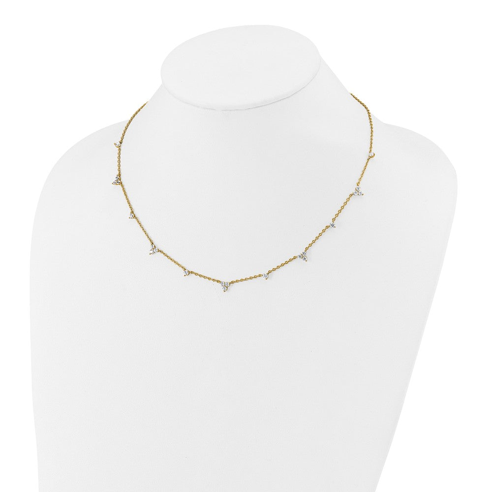 14k 1 3/4 carat Lab Grown Diamond VS/SI+ G+ Eleven Station 18 inch Necklace