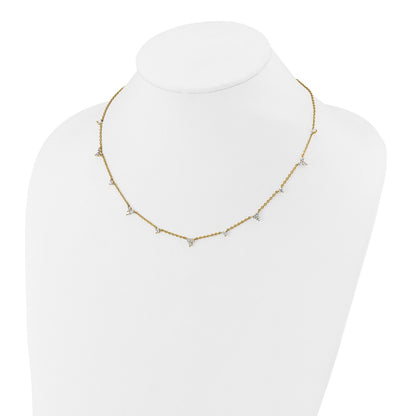 14k 1 3/4 carat Lab Grown Diamond VS/SI+ G+ Eleven Station 18 inch Necklace