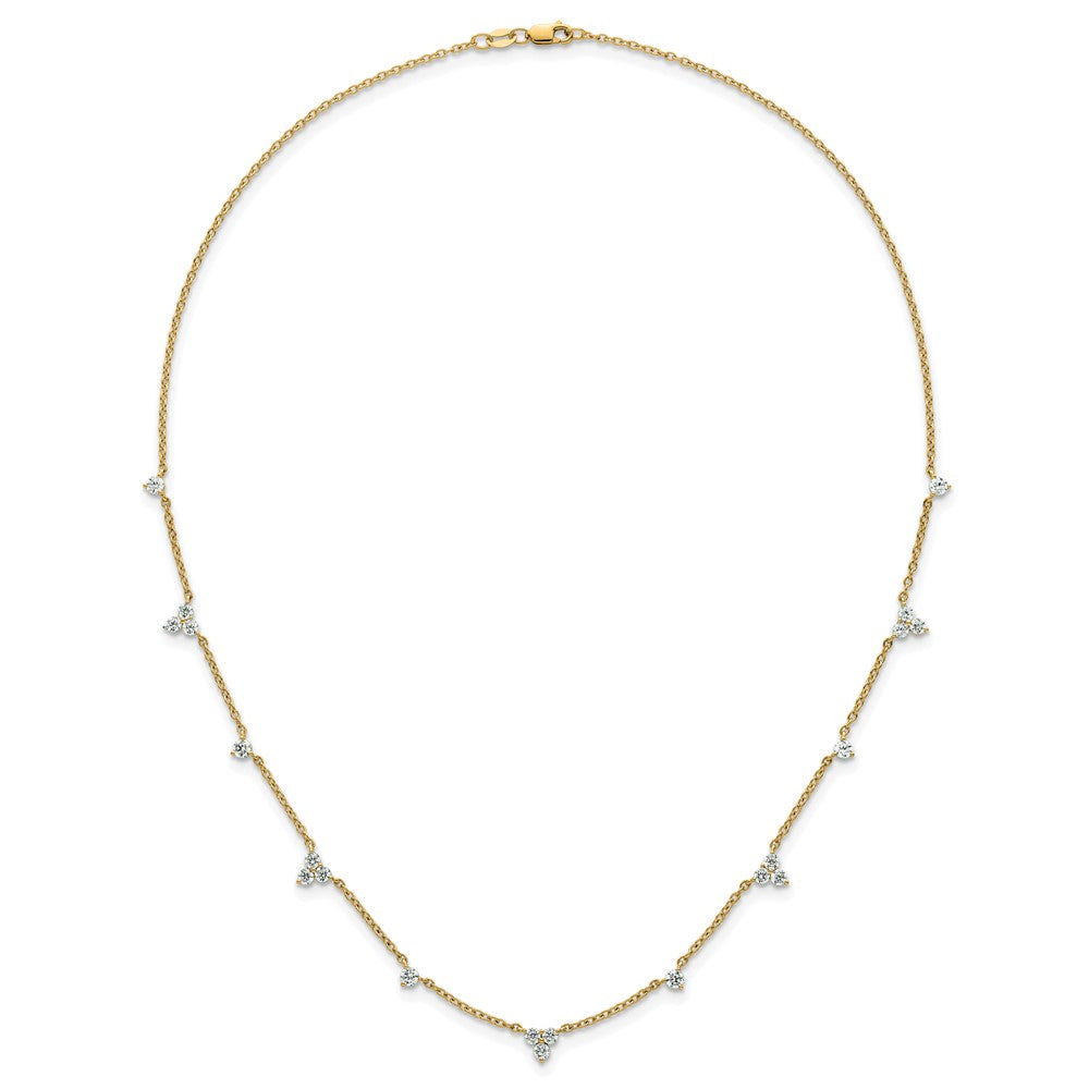 14k 1 3/4 carat Lab Grown Diamond VS/SI+ G+ Eleven Station 18 inch Necklace