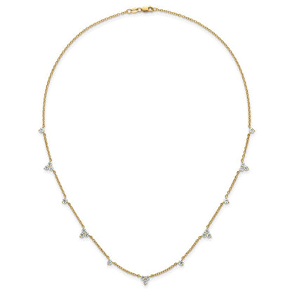 14k 1 3/4 carat Lab Grown Diamond VS/SI+ G+ Eleven Station 18 inch Necklace