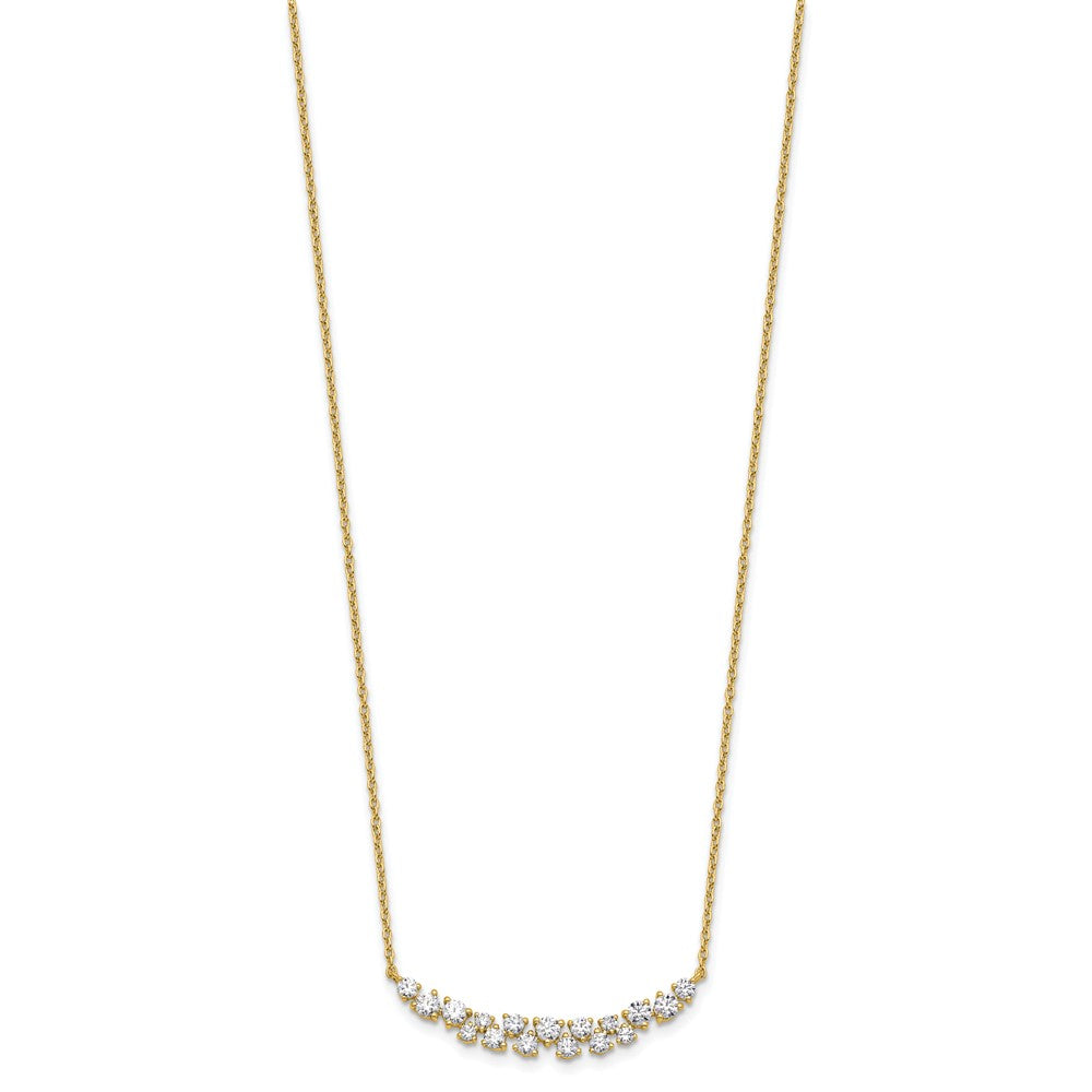 14k 7/8 carat Lab Grown Diamond VS/SI+ G+ Complete 18 inch Fashion Bar Necklace