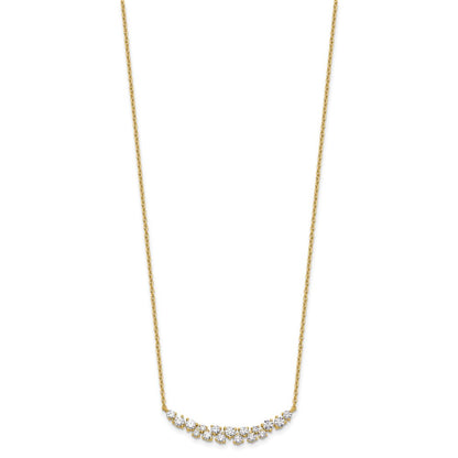 14k 7/8 carat Lab Grown Diamond VS/SI+ G+ Complete 18 inch Fashion Bar Necklace