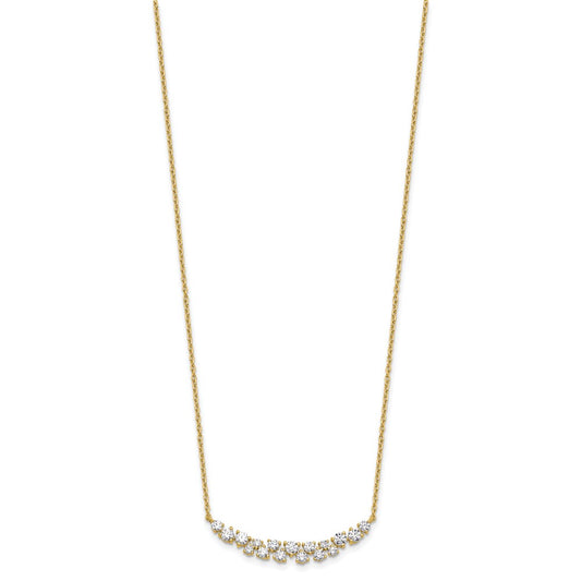 14k 7/8 carat Lab Grown Diamond VS/SI+ G+ Complete 18 inch Fashion Bar Necklace